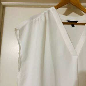 EUC - Sheer White Banana Republic Work Blouse